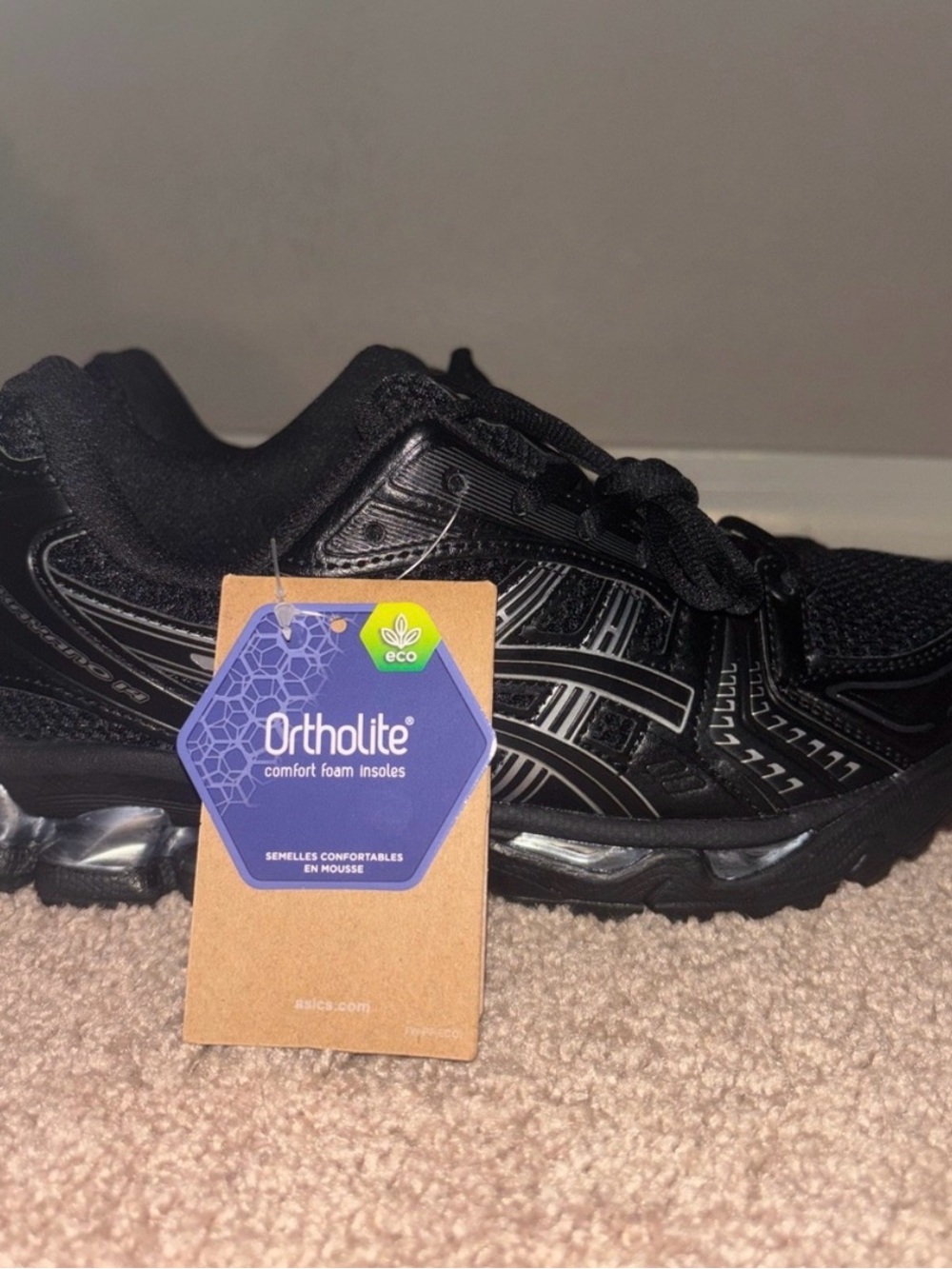 ASICS Black Running Shoes with Ortholite Comfort Insole